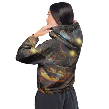 Women's Cropped Windbreaker - Galactic Swirl