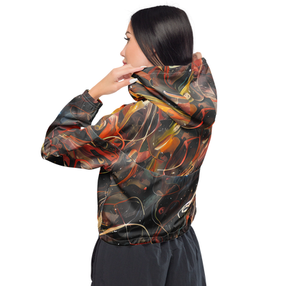 Women's Cropped Windbreaker - Temporal Vortex