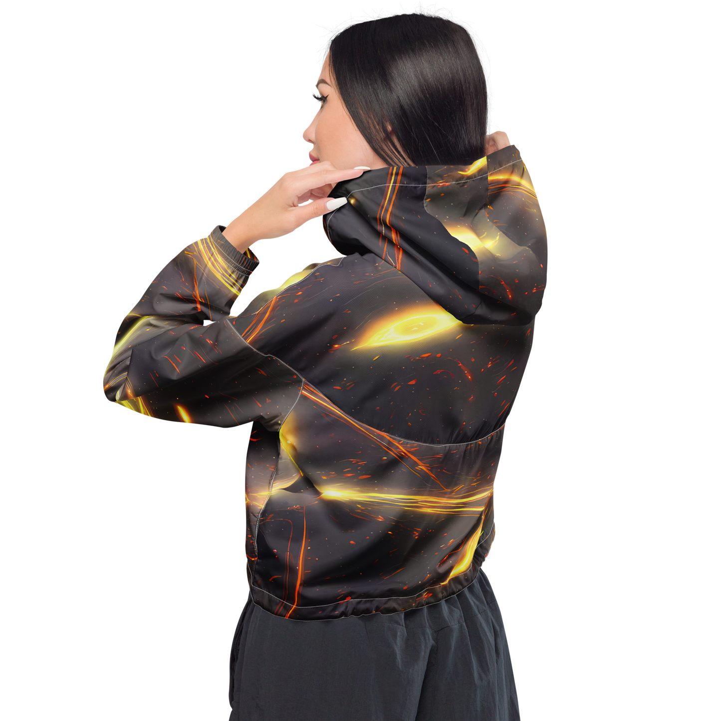 Women's Cropped Windbreaker - Stellar Arcana