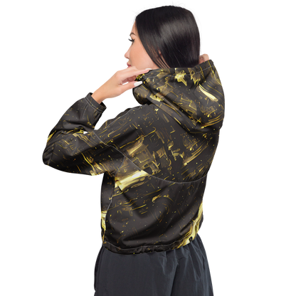 Women's Cropped Windbreaker - Oceanic Echo