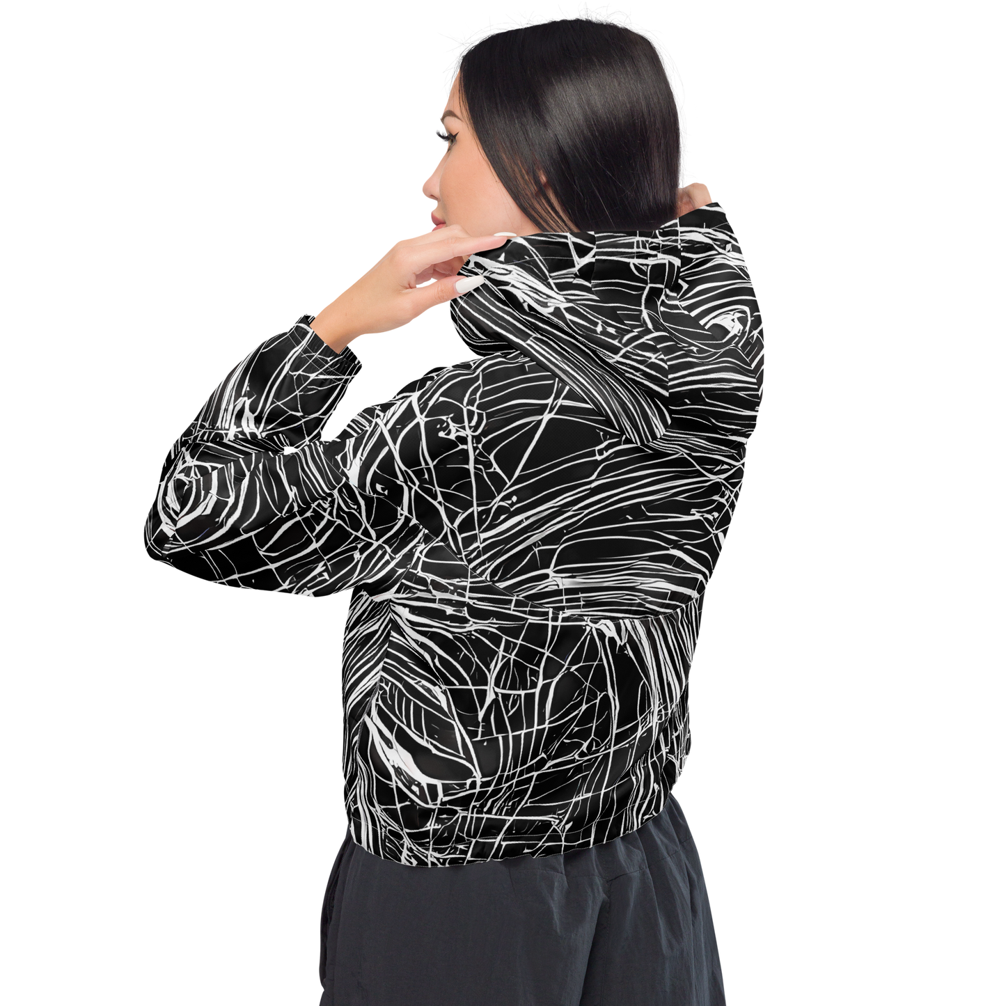 Women's Cropped Windbreaker - Biomech Spiral