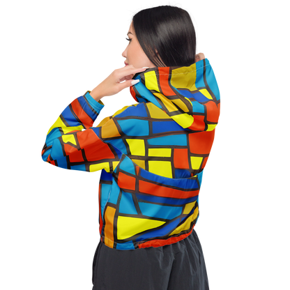 Women's Cropped Windbreaker - Mondrian Mesh