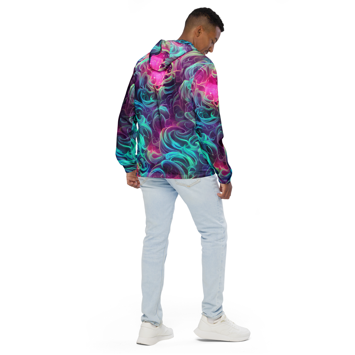 Men's Windbreaker - Galactic Bloom