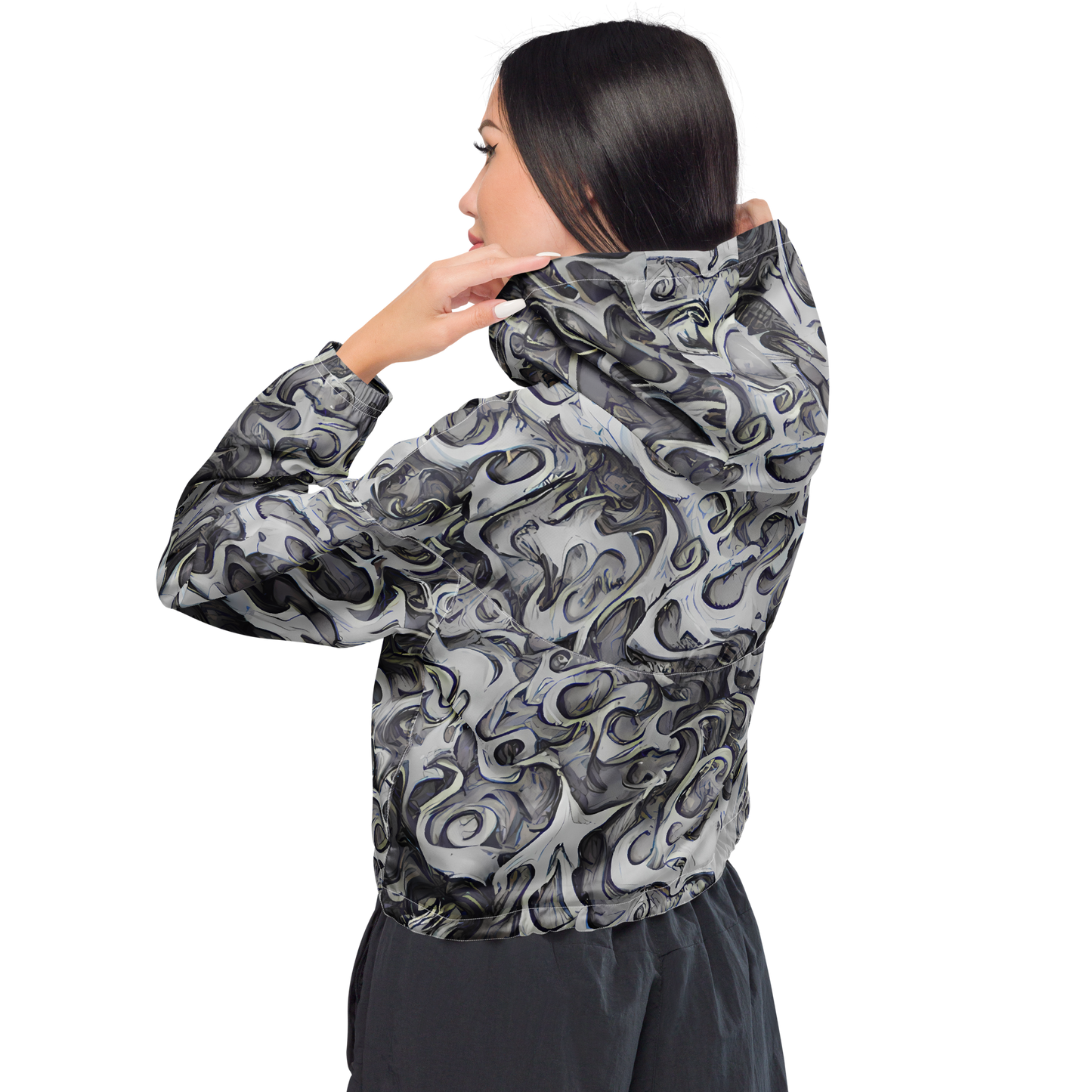 Women's Cropped Windbreaker - Mashburn Swirls