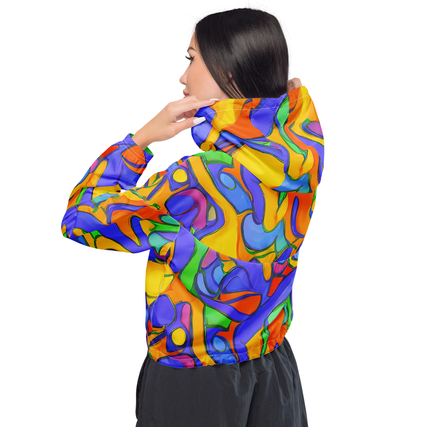 Women's Cropped Windbreaker - Joffe Swirl