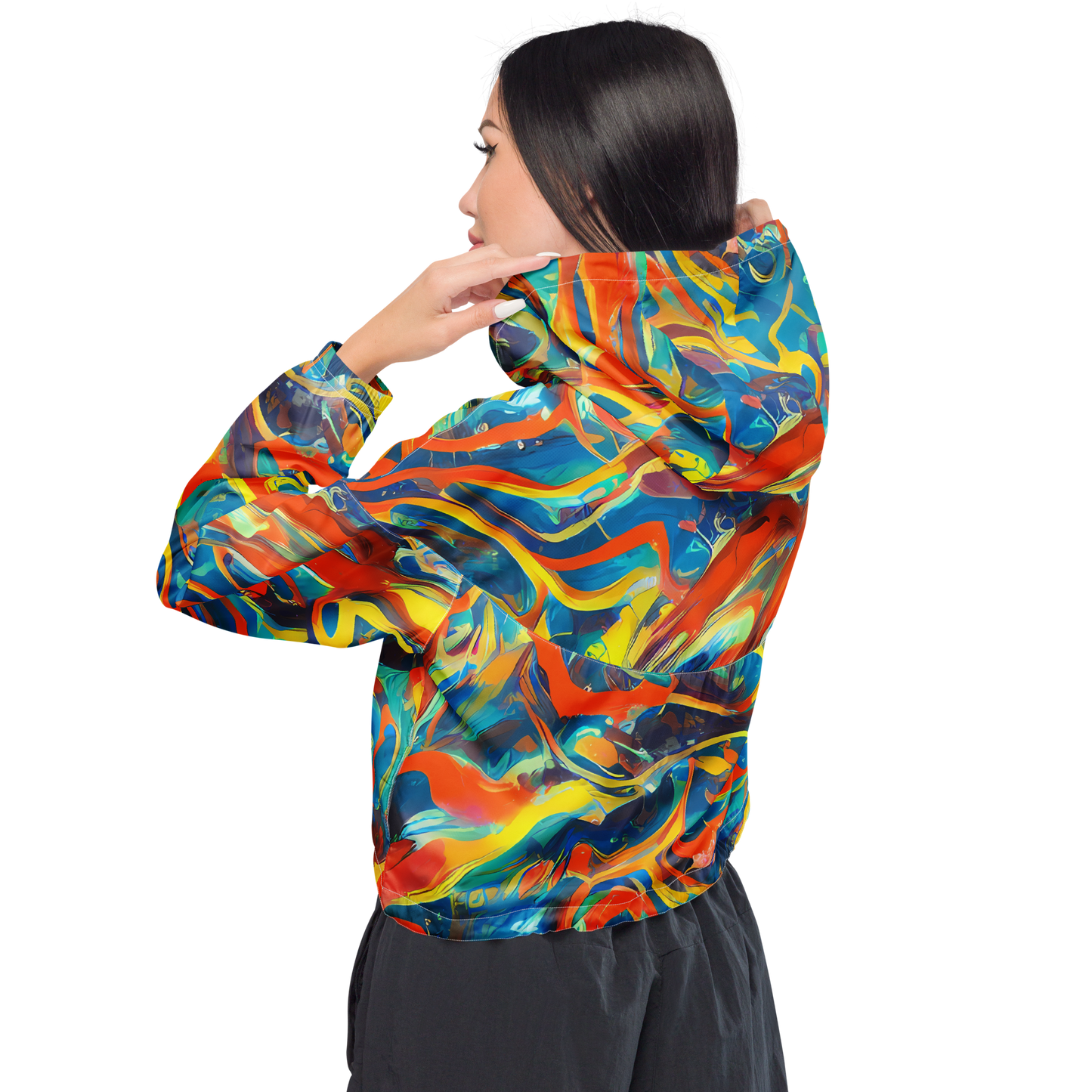 Women's Cropped Windbreaker - Chromatic Fusion