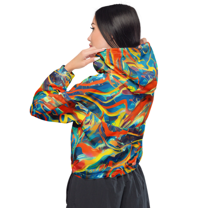 Women's Cropped Windbreaker - Chromatic Fusion