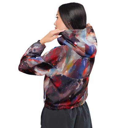 Women's Cropped Windbreaker - Passionate Brush