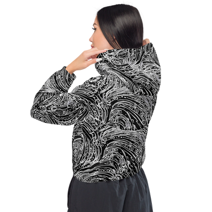 Women's Cropped Windbreaker - Stellar Tsunami