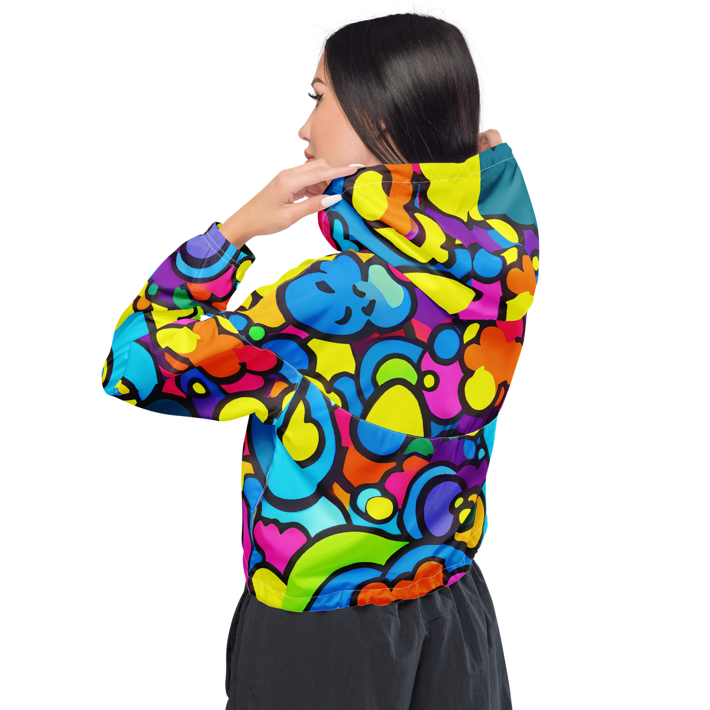 Women's Cropped Windbreaker - Pop Playland