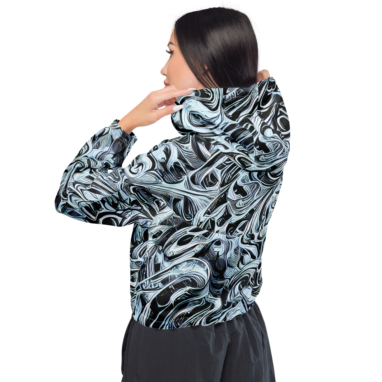 Women's Cropped Windbreaker - Horkey's Nebula