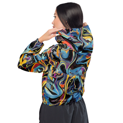 Women's Cropped Windbreaker - Newtonian Rhapsody