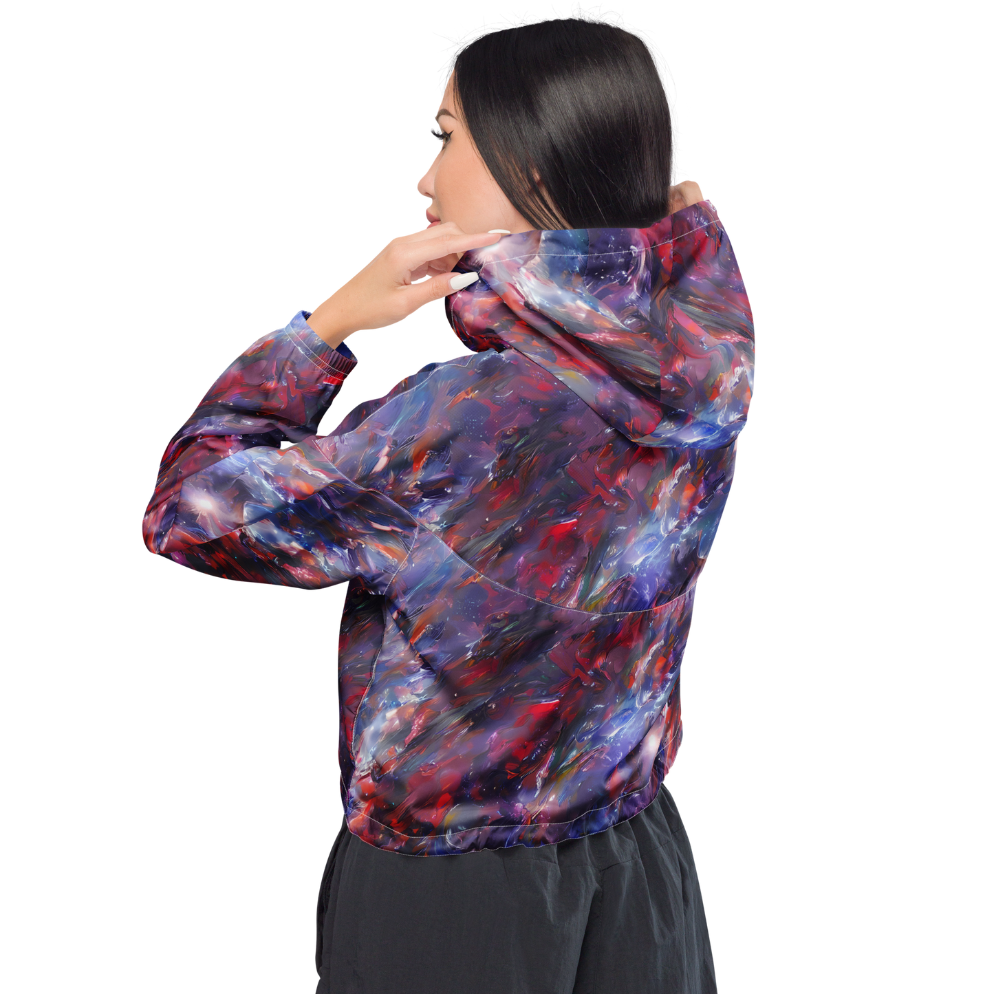 Women's Cropped Windbreaker - Nihei Nightscape