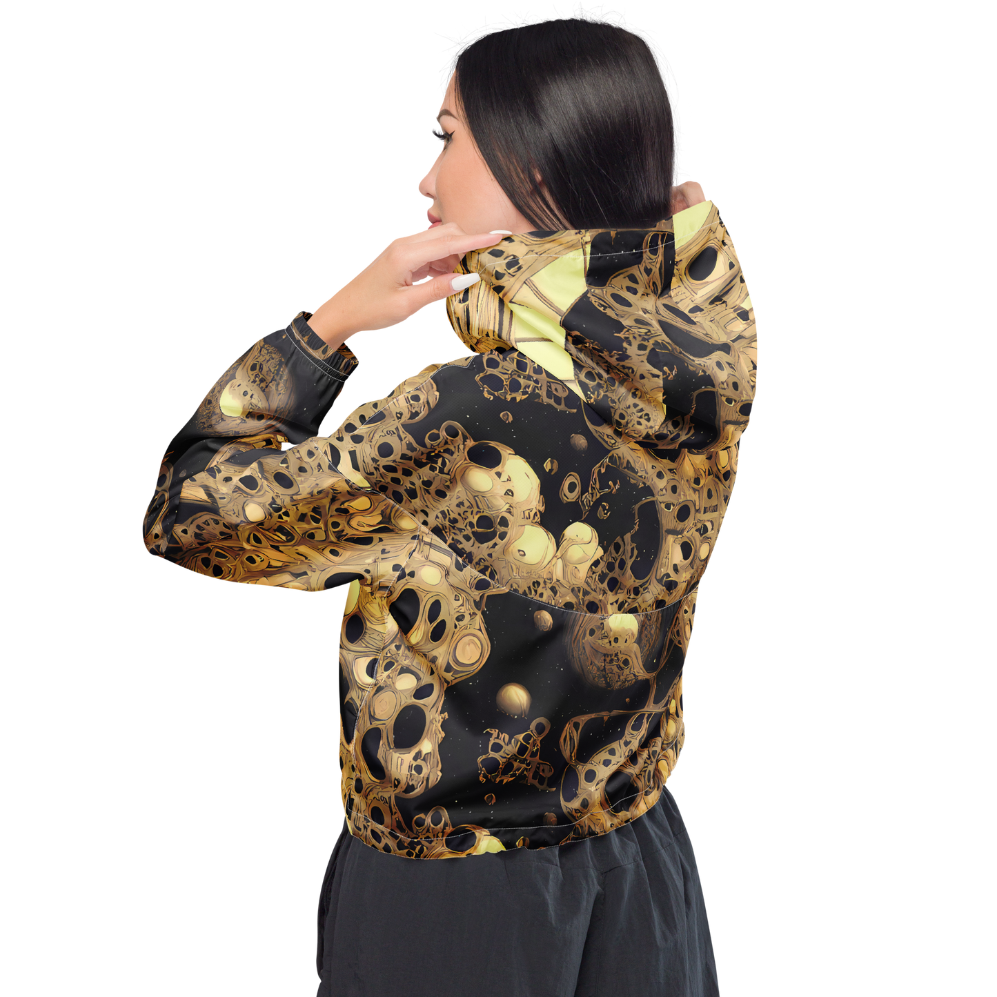 Women's Cropped Windbreaker - Baroque Orbit