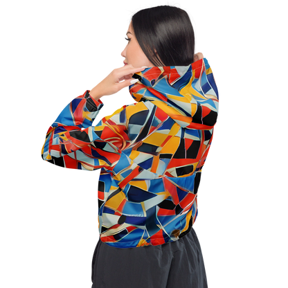 Women's Cropped Windbreaker - Abstract Mingle