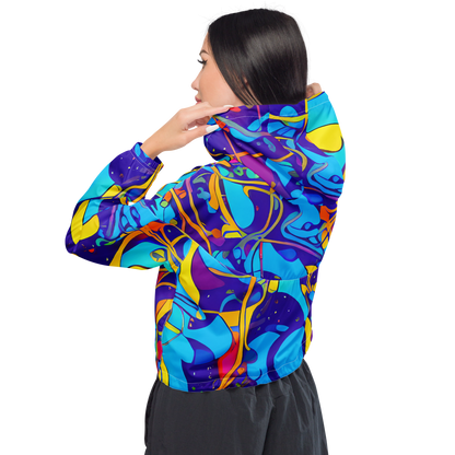 Women's Cropped Windbreaker - Spectral Tangle