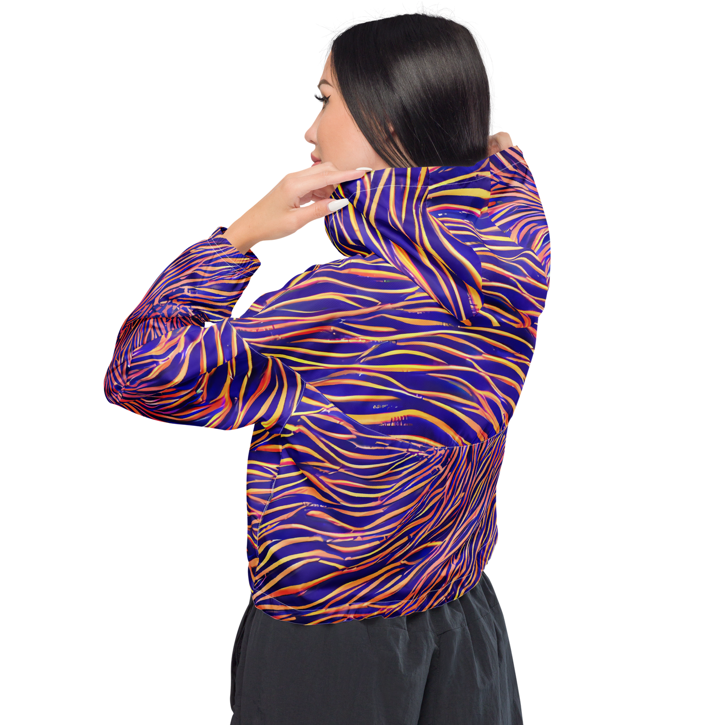 Women's Cropped Windbreaker - Vortex Strands