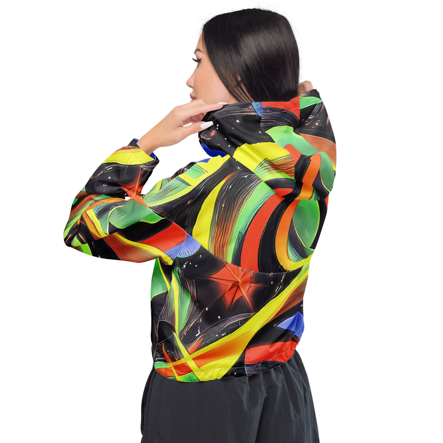 Women's Cropped Windbreaker - Tenggren Whirl