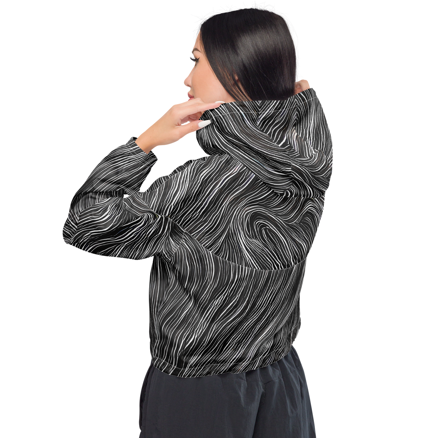 Women's Cropped Windbreaker - Wirth Waves