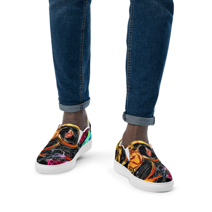 Men's Slip-On Canvas Shoes - Psychedelic Pulsar