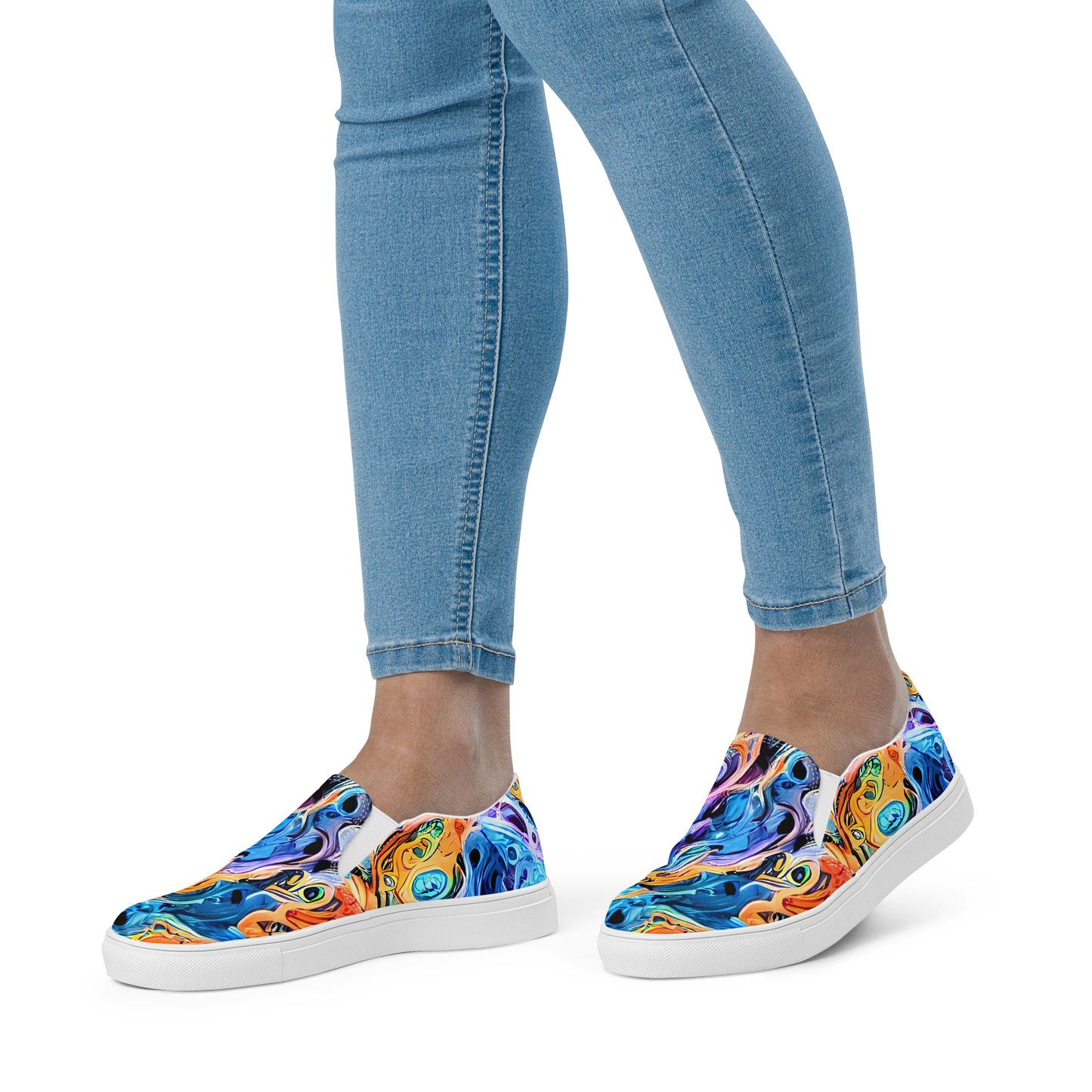 Women's Slip-On Canvas Shoes - Rococo Vortex