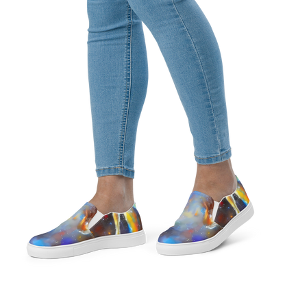 Women's Slip-On Canvas Shoes - Impressionist Drift