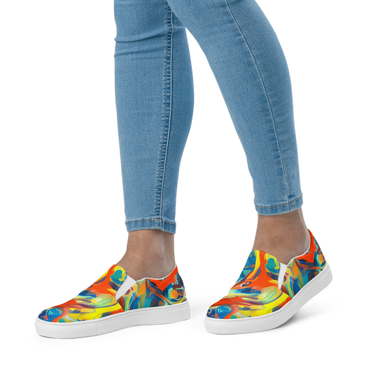 Women's Slip-On Canvas Shoes - Chromatic Fusion