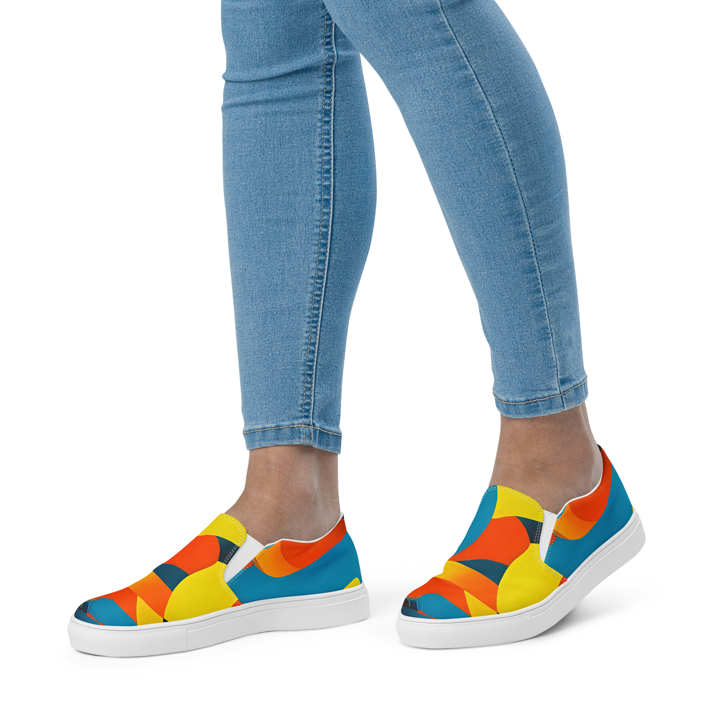 Women's Slip-On Canvas Shoes - Fragmented Rhapsody