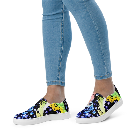 Women's Slip-On Canvas Shoes - Celestial Serenade