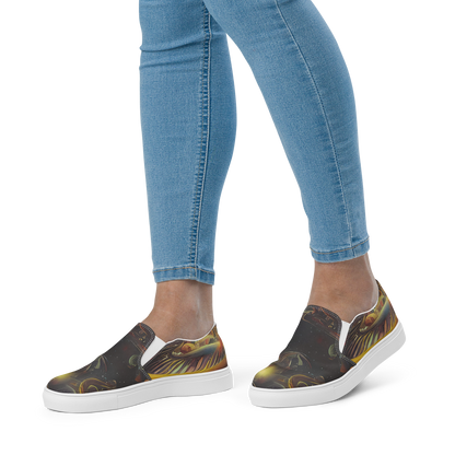 Women's Slip-On Canvas Shoes - Galactic Swirl