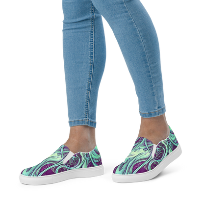 Women's Slip-On Canvas Shoes - Temple Swirls