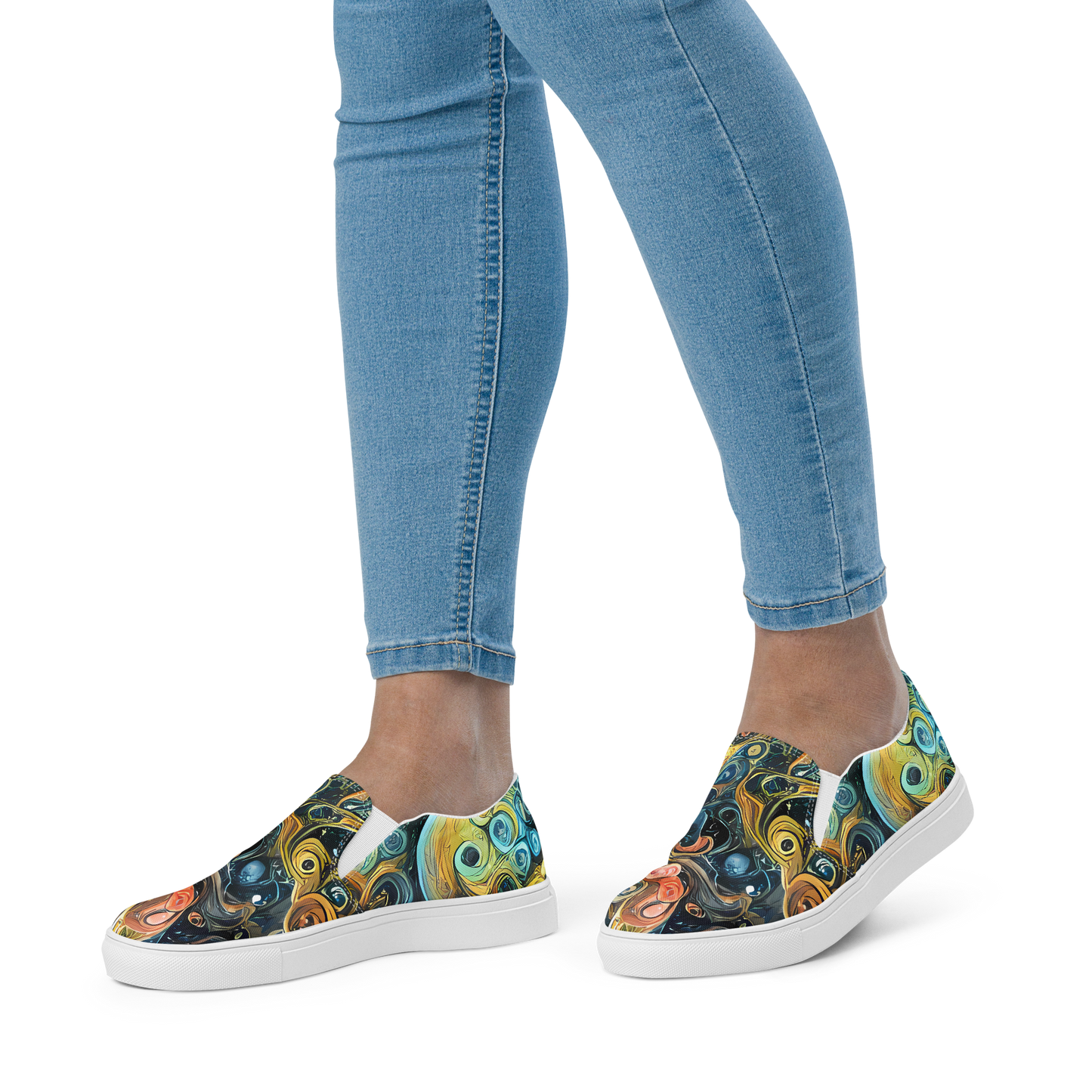 Women's Slip-On Canvas Shoes - Wild Cosmos