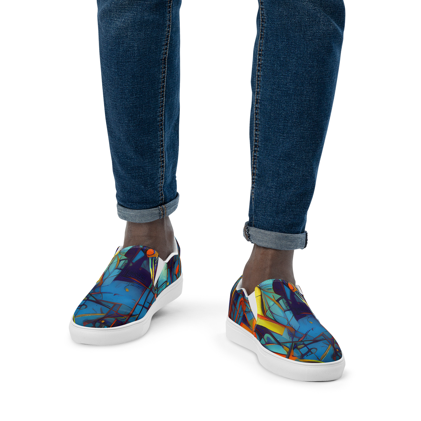 Men's Slip-On Canvas Shoes - Abstract Eddy