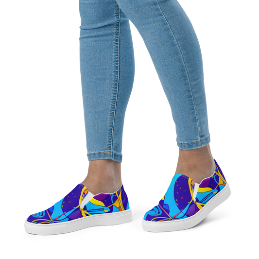 Women's Slip-On Canvas Shoes - Spectral Tangle