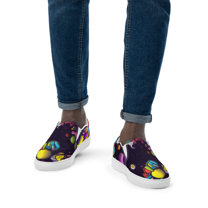 Men's Slip-On Canvas Shoes - Galactic Playground