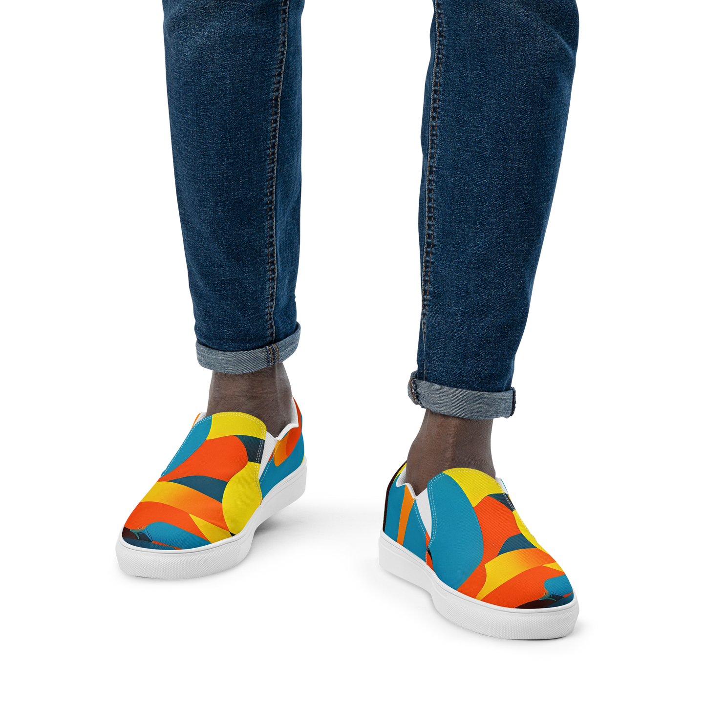 Men's Slip-On Canvas Shoes - Fragmented Rhapsody