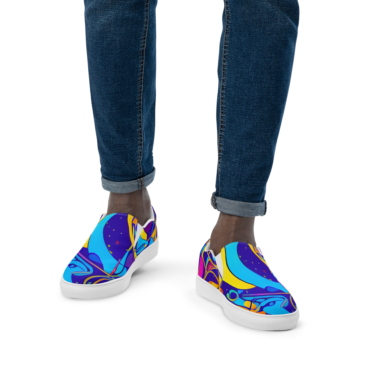 Men's Slip-On Canvas Shoes - Spectral Tangle