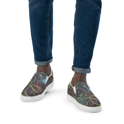 Men's Slip-On Canvas Shoes - Starfield Scrolls