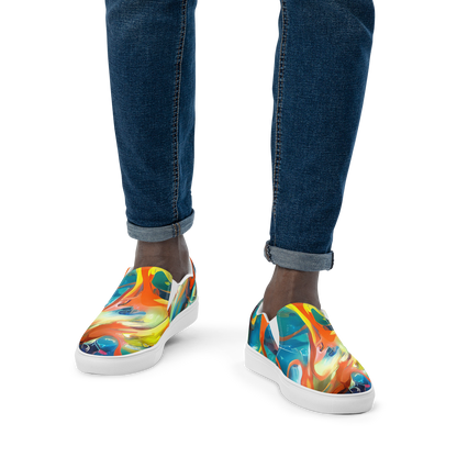 Men's Slip-On Canvas Shoes - Cecily’S Swirl