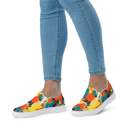 Women's Slip-On Canvas Shoes - Abstract Tango