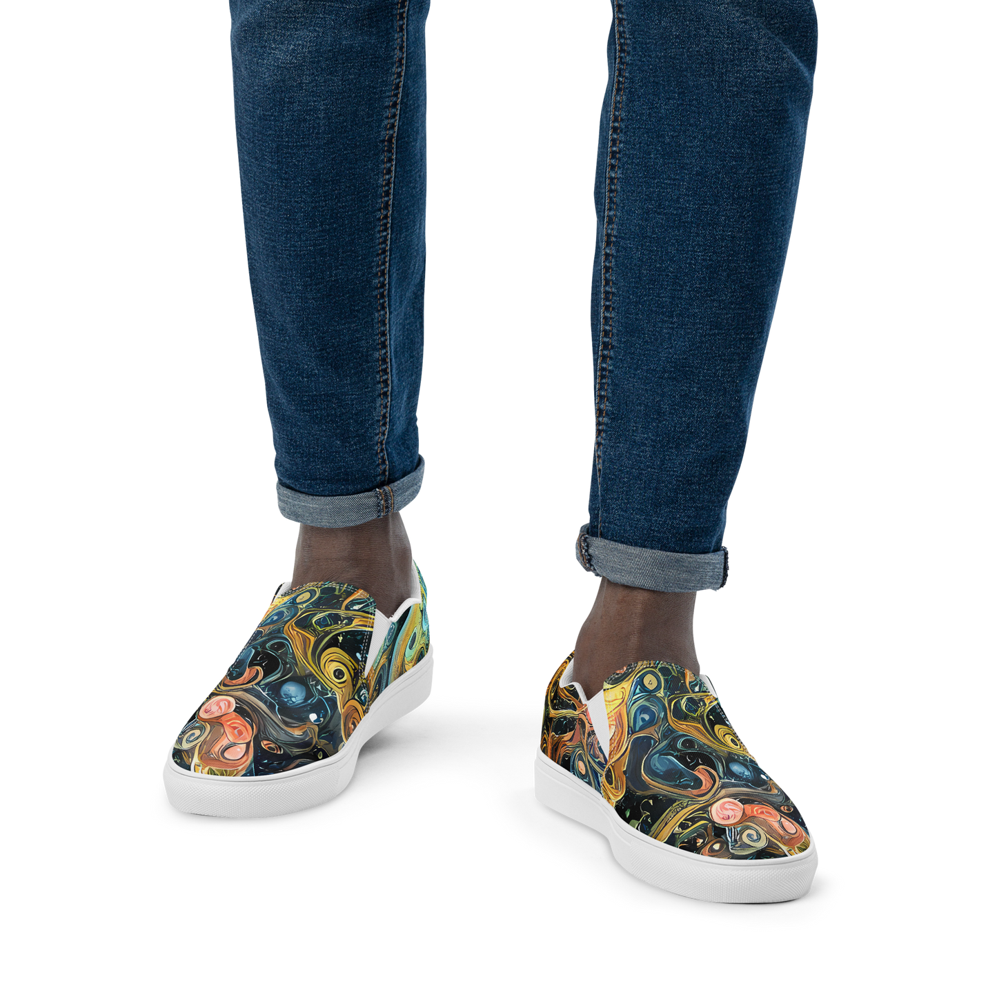 Men's Slip-On Canvas Shoes - Wild Cosmos