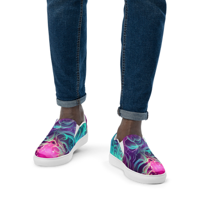 Men's Slip-On Canvas Shoes - Galactic Bloom