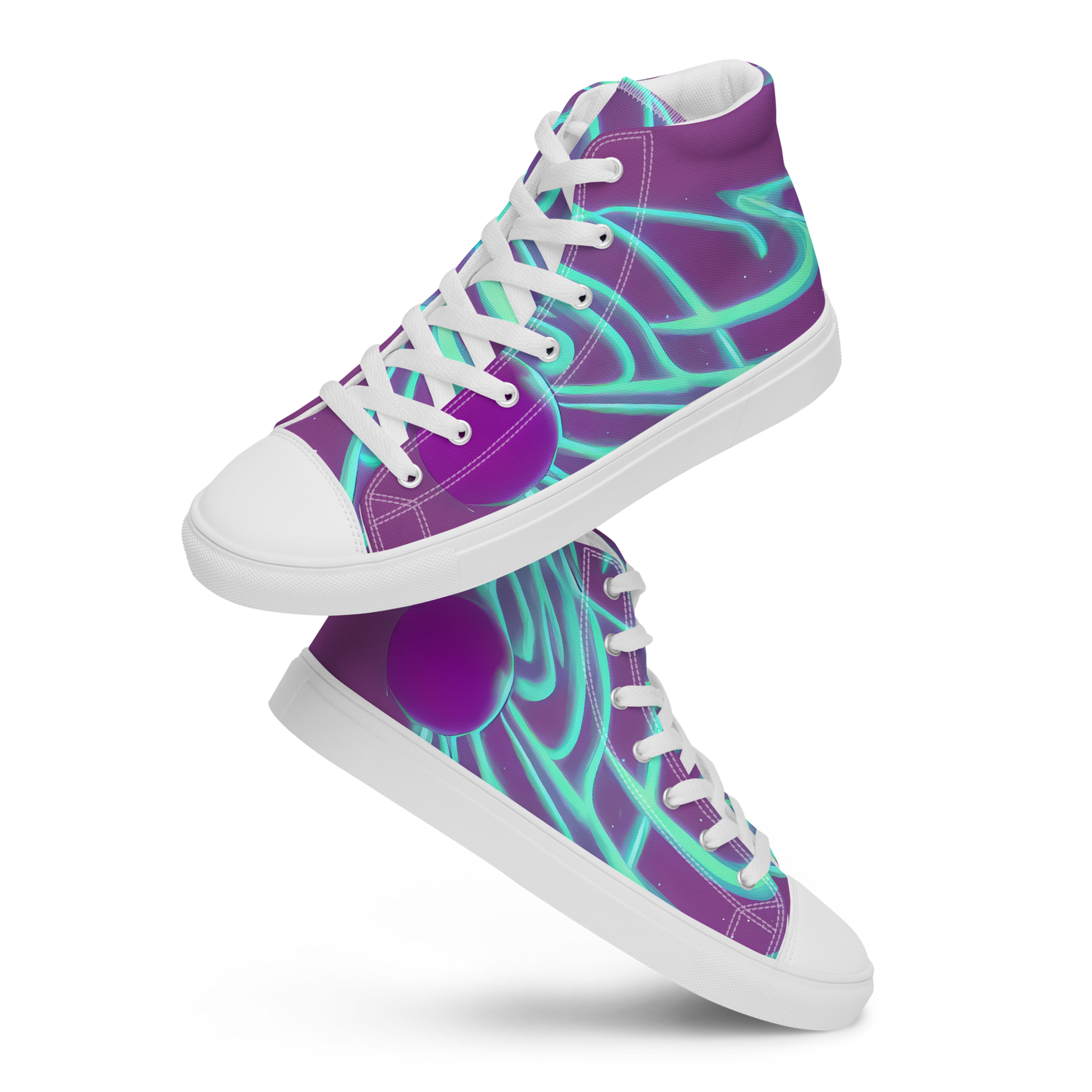 Women's High Top Canvas Shoes - Neon Drift
