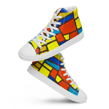 Men's High Top Canvas Shoes - Mondrian Mesh