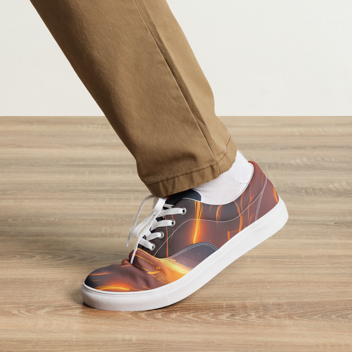 Men's Lace-Up Canvas Shoes - Inferno Spirals