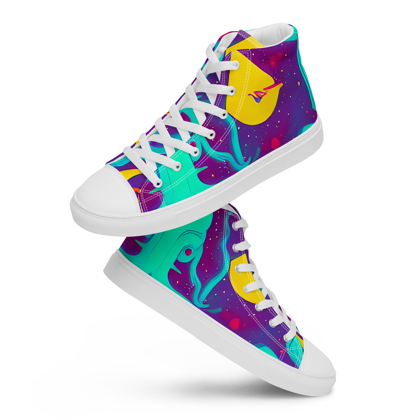 Men's High Top Canvas Shoes - Cosmic Current