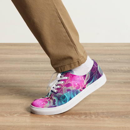 Men's Lace-Up Canvas Shoes - Galactic Bloom