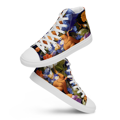 Women's High Top Canvas Shoes - Blooming Cosmos