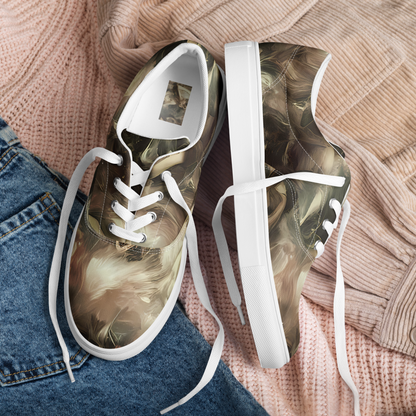 Women's Lace-Up Canvas Shoes - Ceramic Swirl