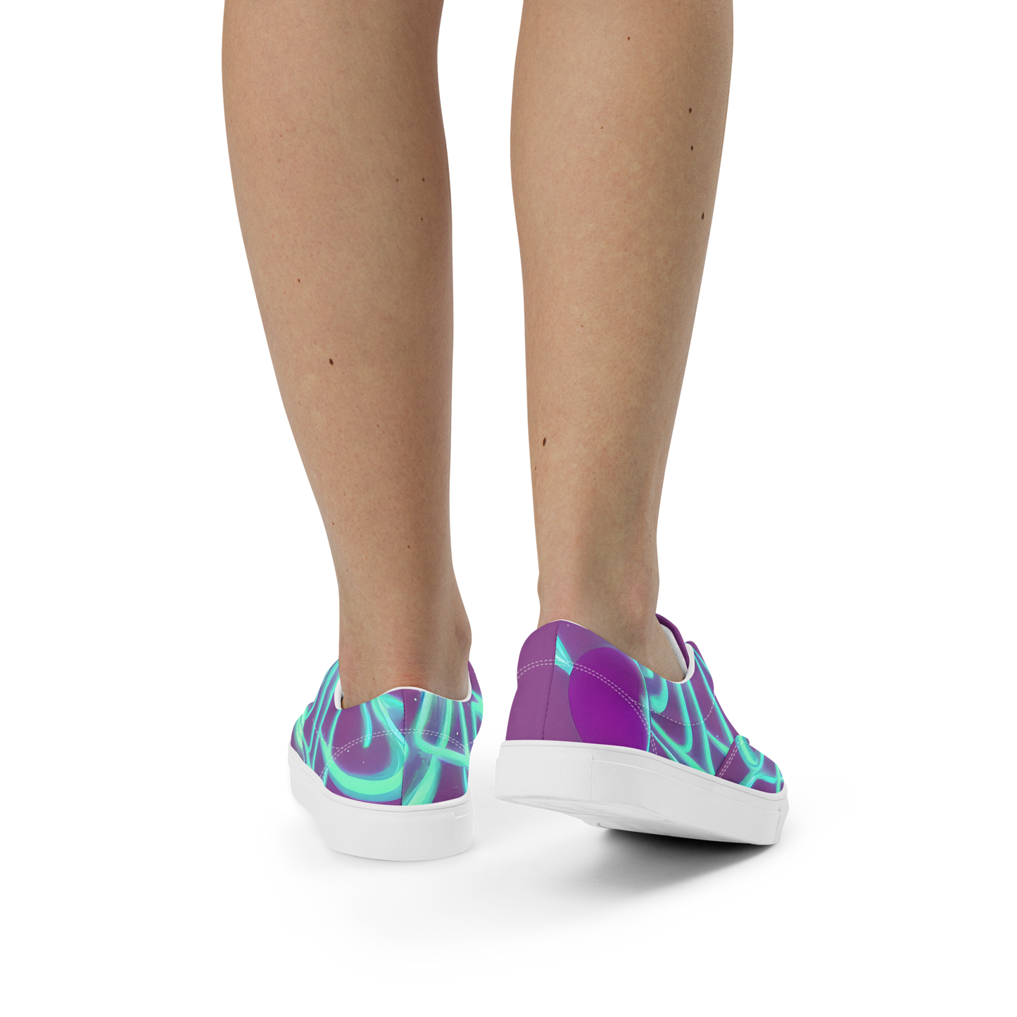 Women's Lace-Up Canvas Shoes - Neon Drift